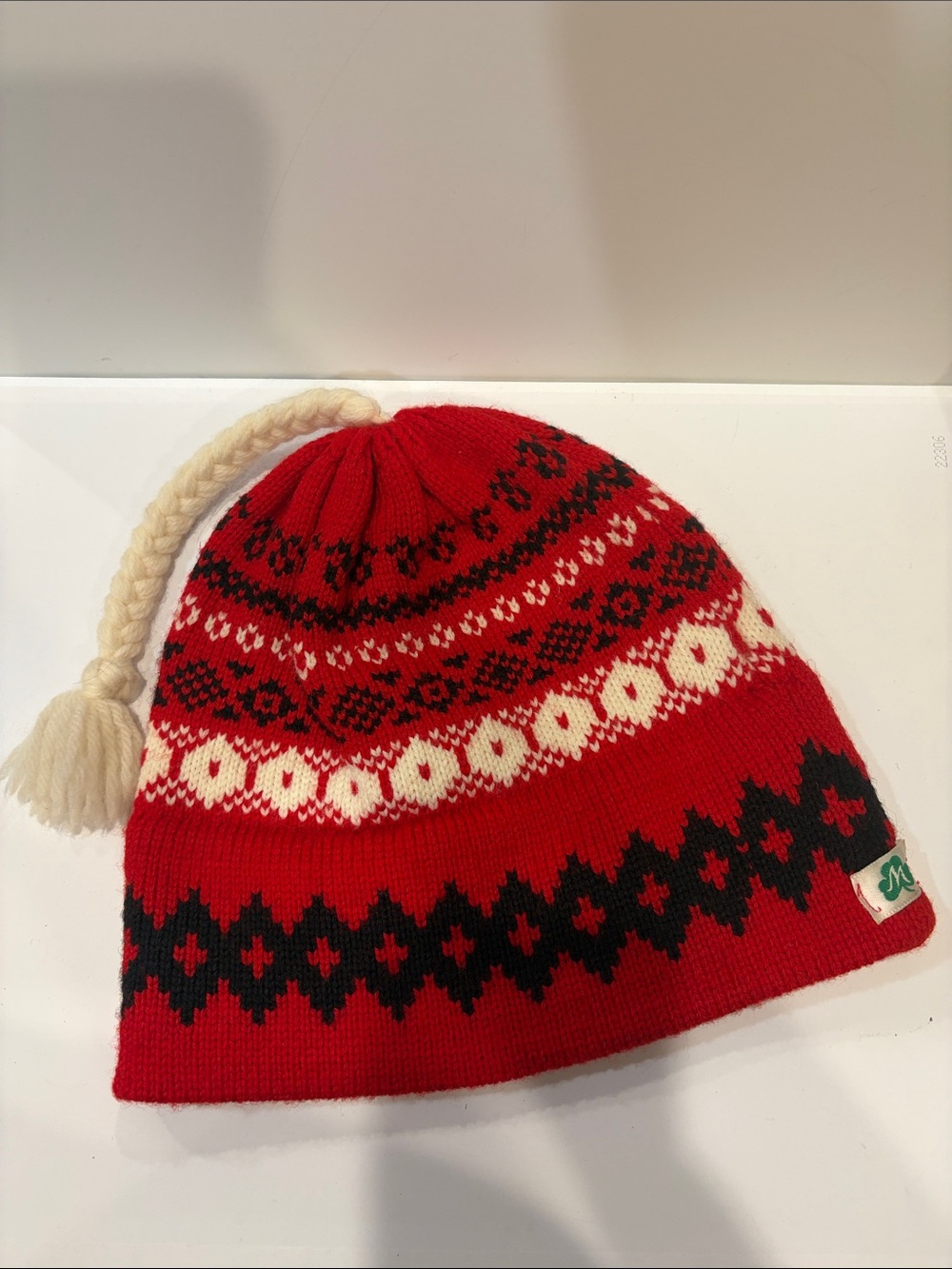 Vintage Vermont Original Moriarty 100% Wool Nordic Faire Isle Winter Ski Hat